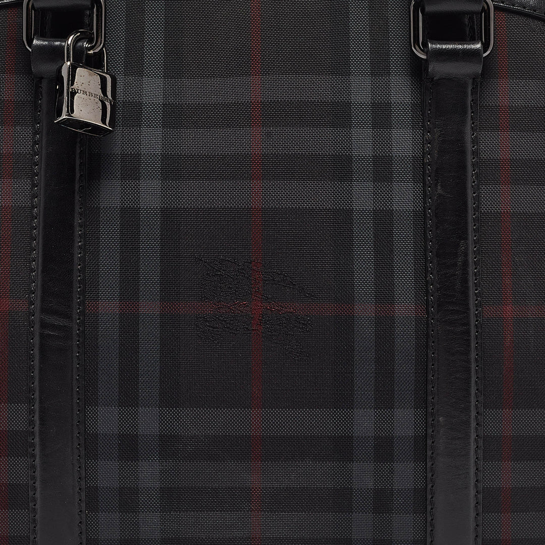 Burberry Black Haymarket Check Nylon and Leather Orchard Bag