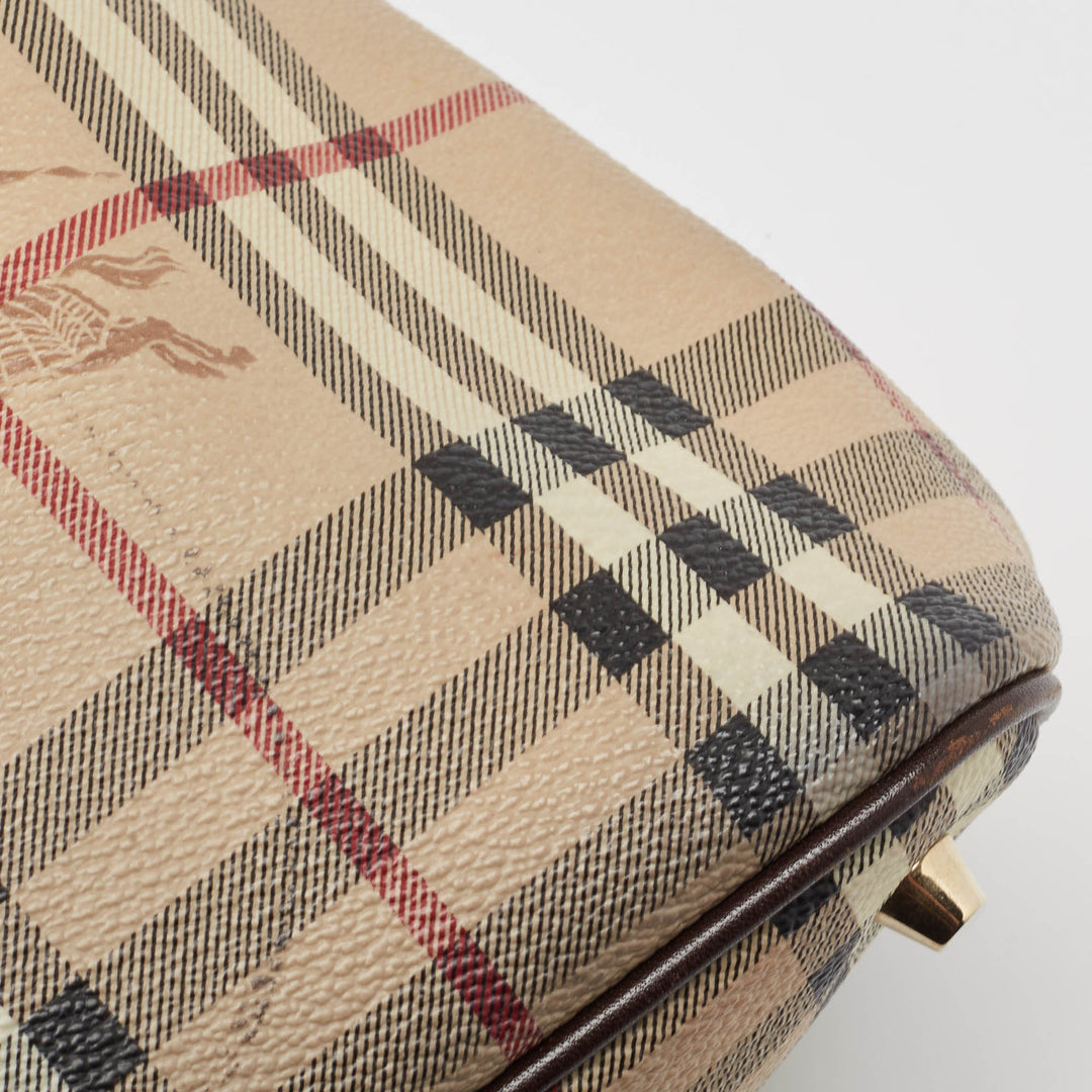 Burberry Brown/Beige Haymarket Coated Canvas and Leather Eden Tote