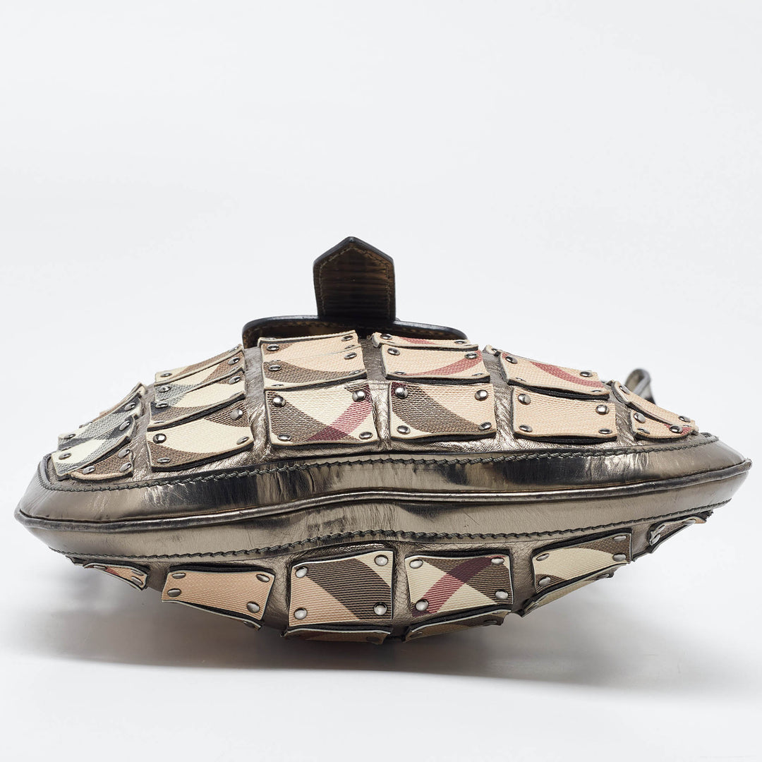 Burberry Beige/Metallic Nova Check PVC and Leather Crossbody Bag