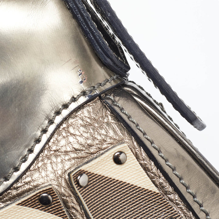 Burberry Beige/Metallic Nova Check PVC and Leather Crossbody Bag