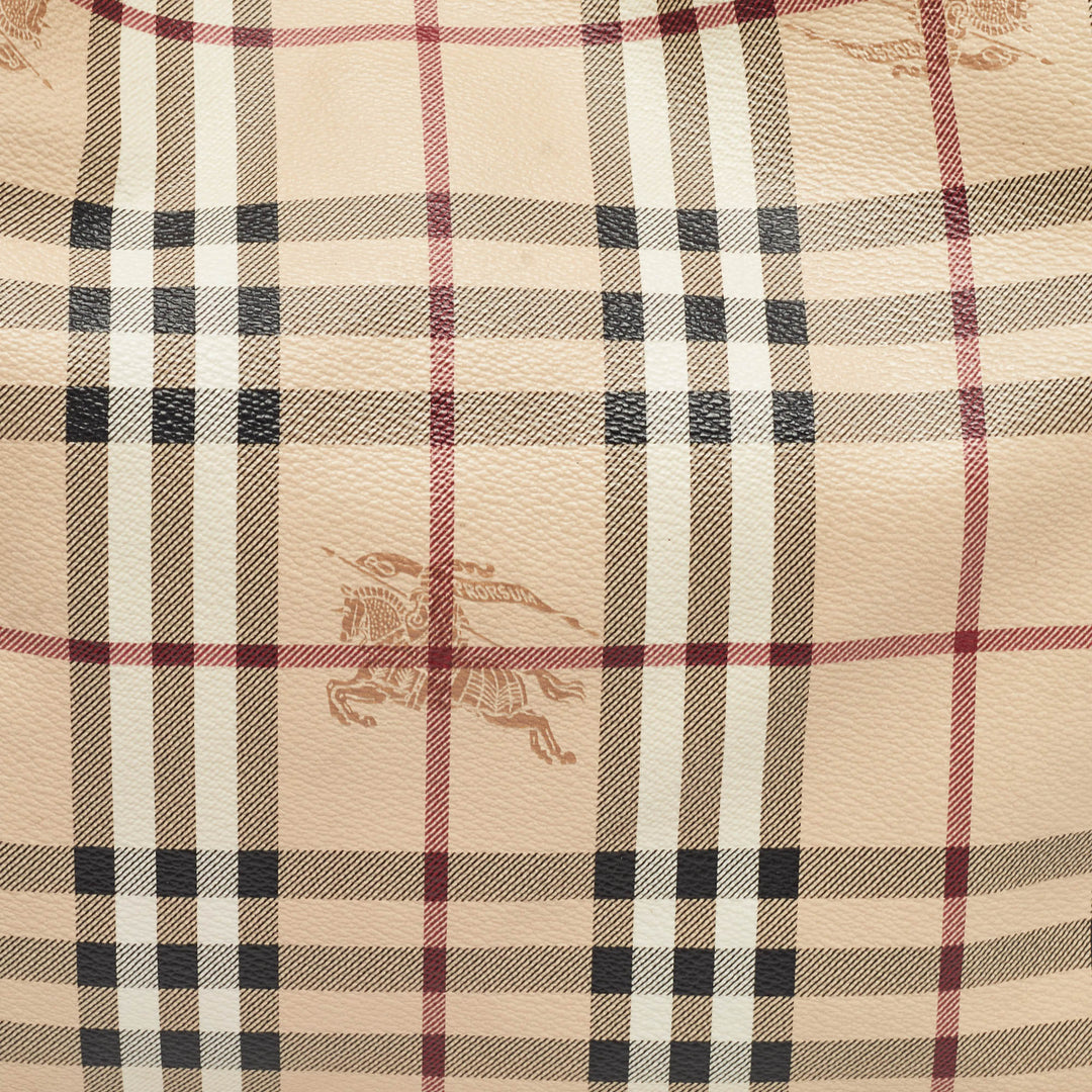 Burberry Pink/Beige Haymarket Check Coated Canvas and Leather Small Canterbury Tote