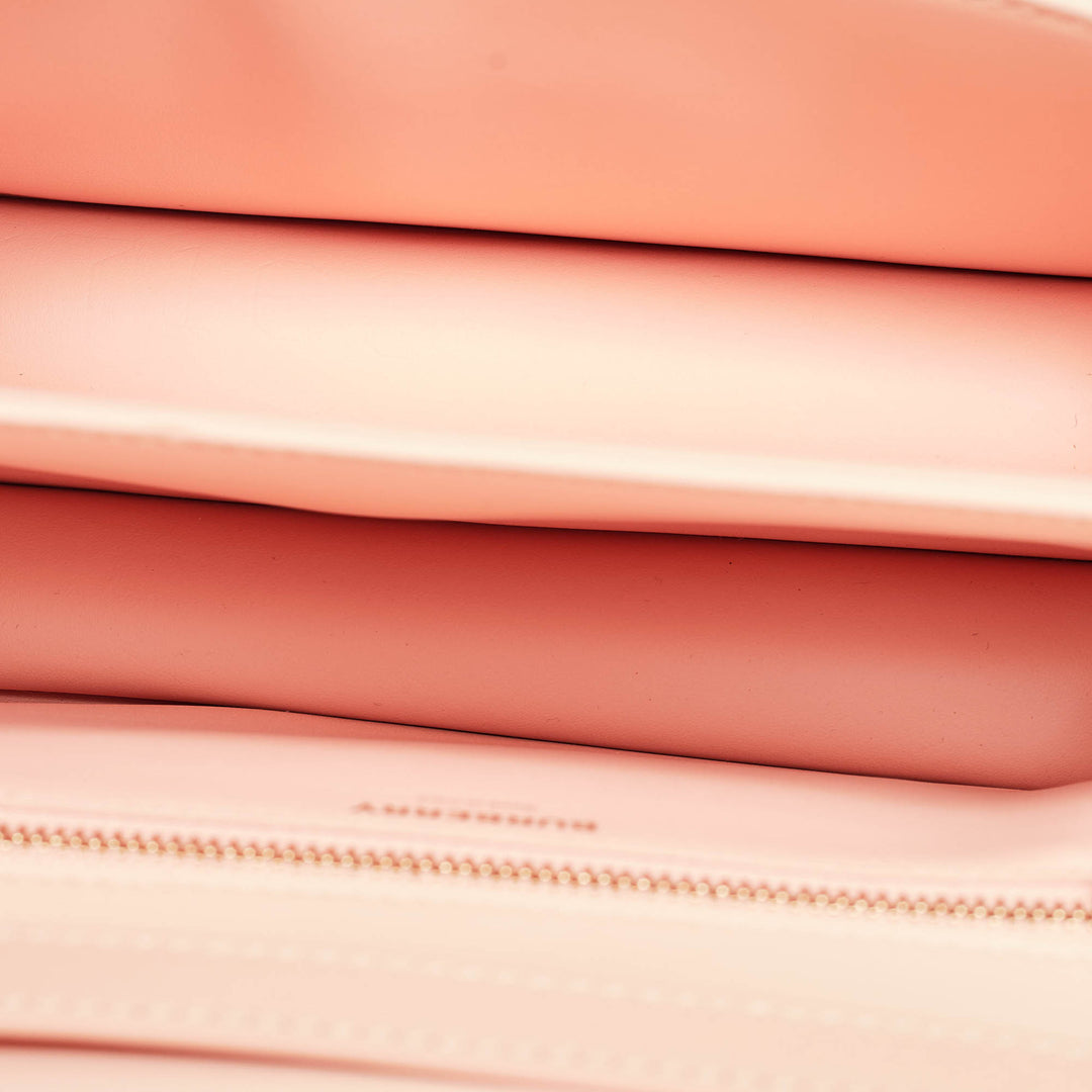 Burberry Peach Pink Leather Small TB Shoulder Bag
