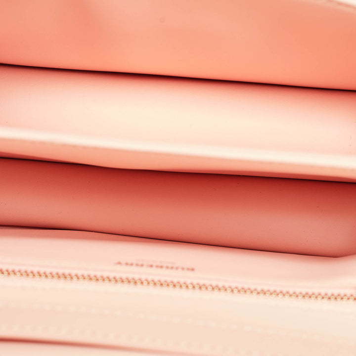 Burberry Peach Pink Leather Small TB Shoulder Bag