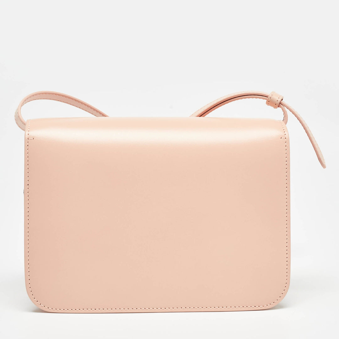 Burberry Peach Pink Leather Small TB Shoulder Bag