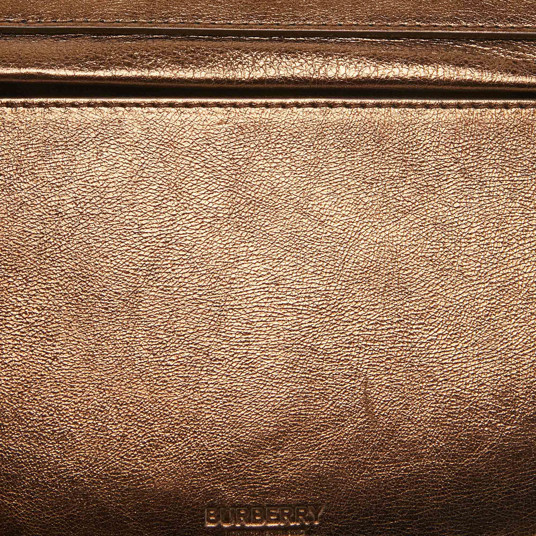 Burberry Bronze Leather Small Studded Olympia Shoulder Bag