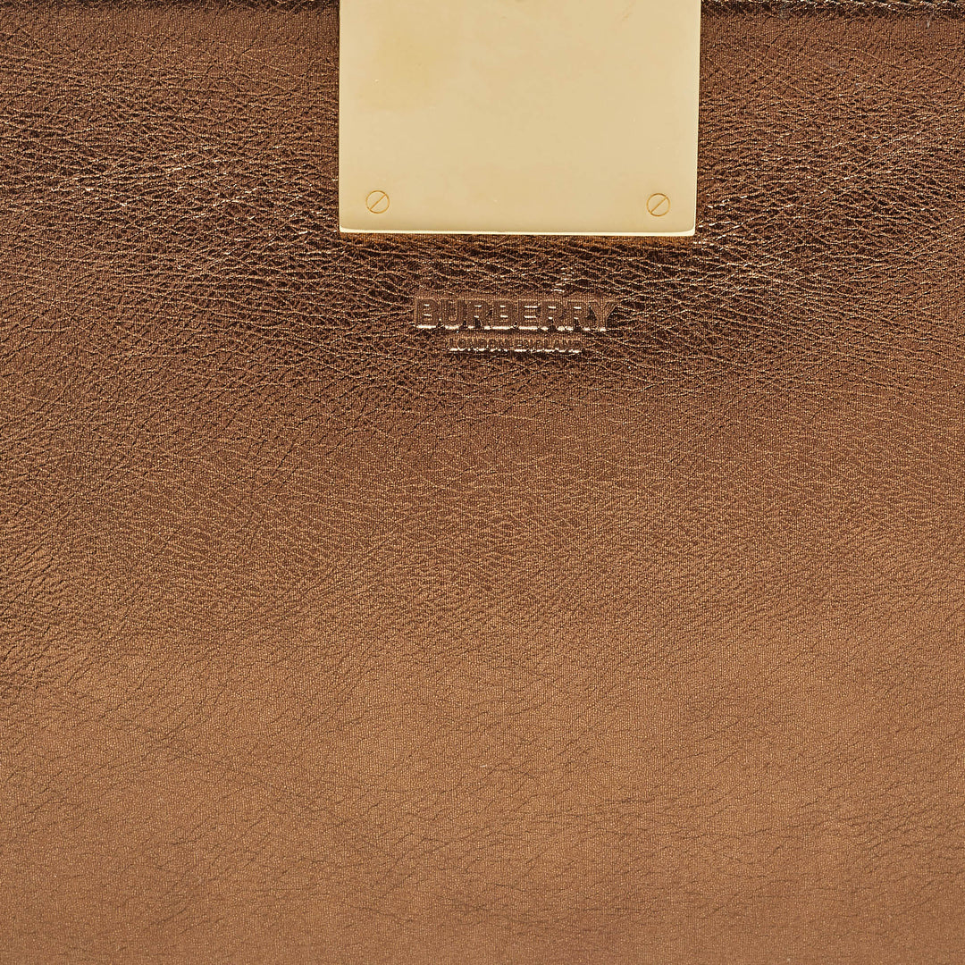 Burberry Bronze Leather Studded Olympia Clutch