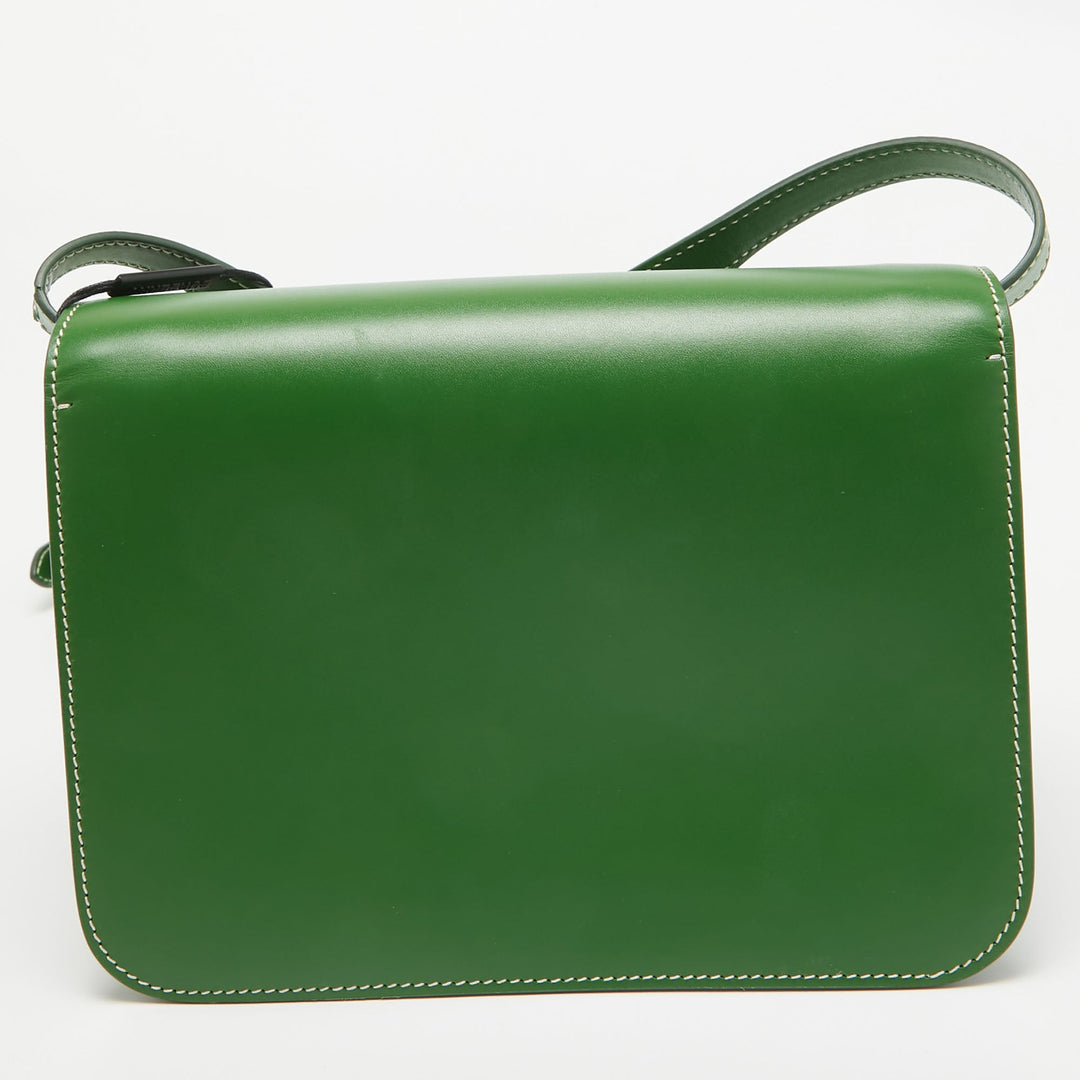 Burberry Green Leather Small TB Shoulder Bag
