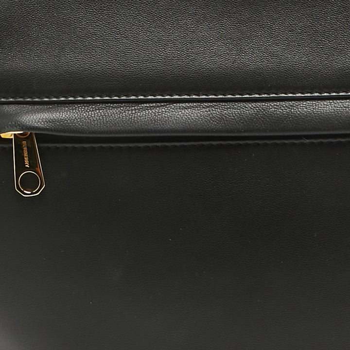 Burberry Black Leather Large Olympia Shoulder Bag