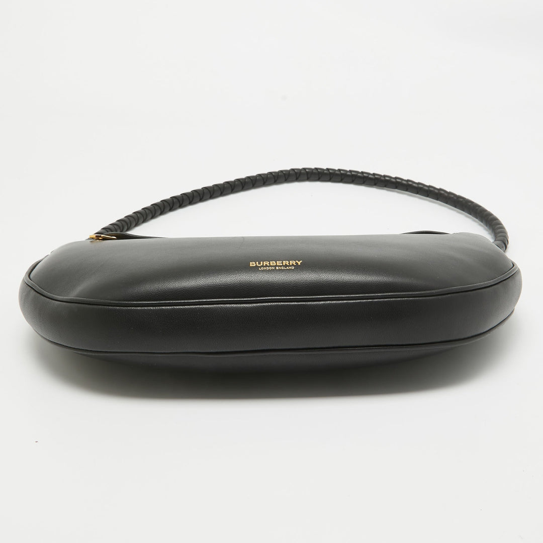 Burberry Black Leather Large Olympia Shoulder Bag