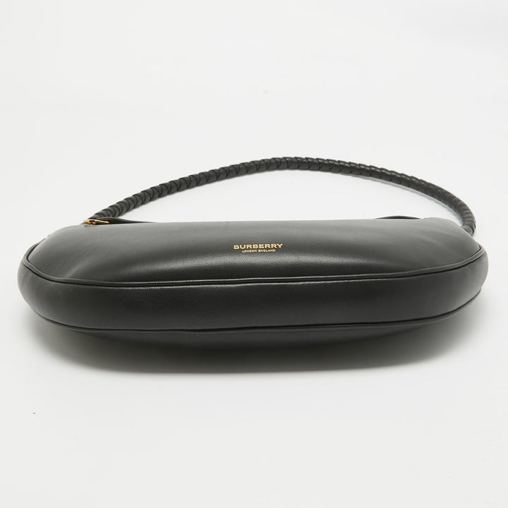 Burberry Black Leather Large Olympia Shoulder Bag