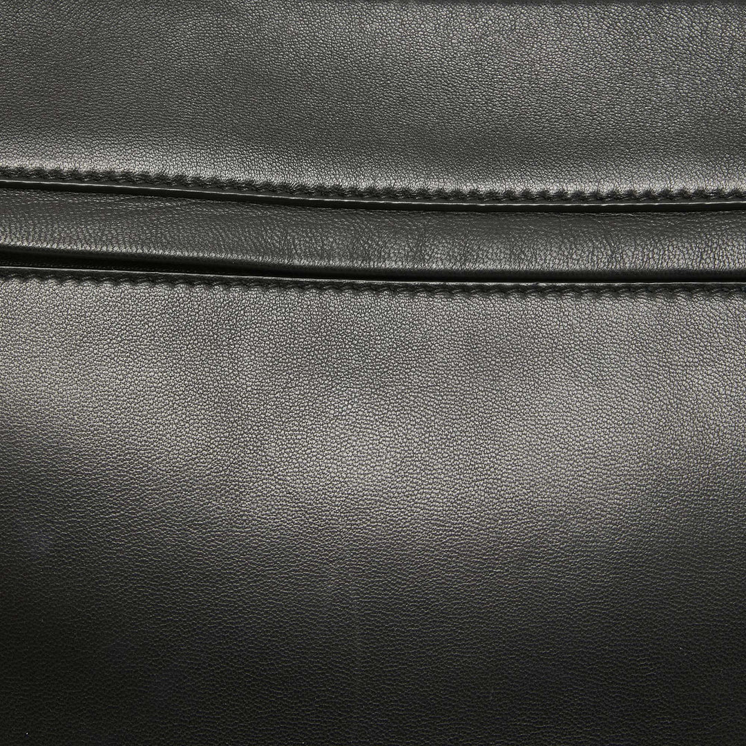 Burberry Black Leather Large Olympia Shoulder Bag