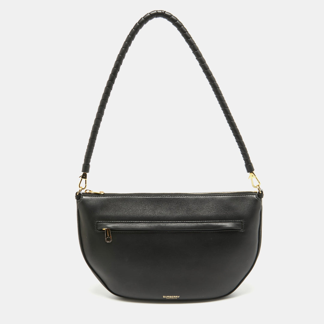 Top Quality Burberry Black Leather Large Olympia Shoulder Bag