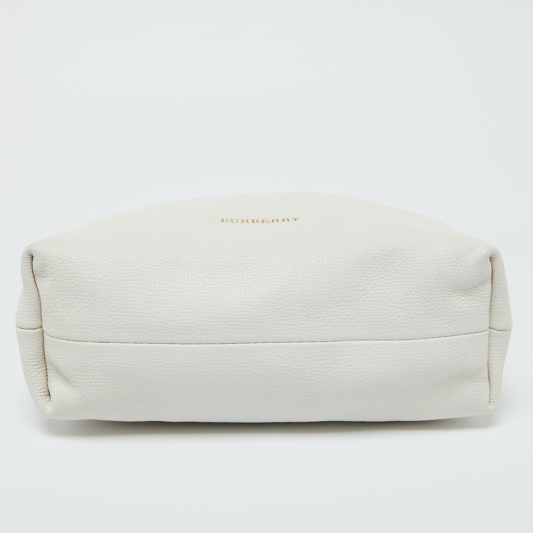 Burberry Off White/Beige House Check Canvas and Leather Little Crush Crossbody Bag