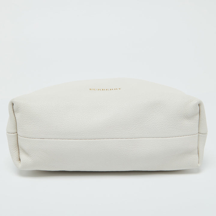 Burberry Off White/Beige House Check Canvas and Leather Little Crush Crossbody Bag