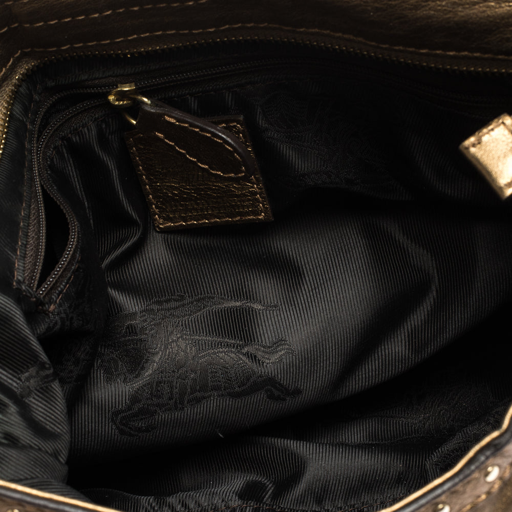 Burberry Gold Leather Hartley Hobo