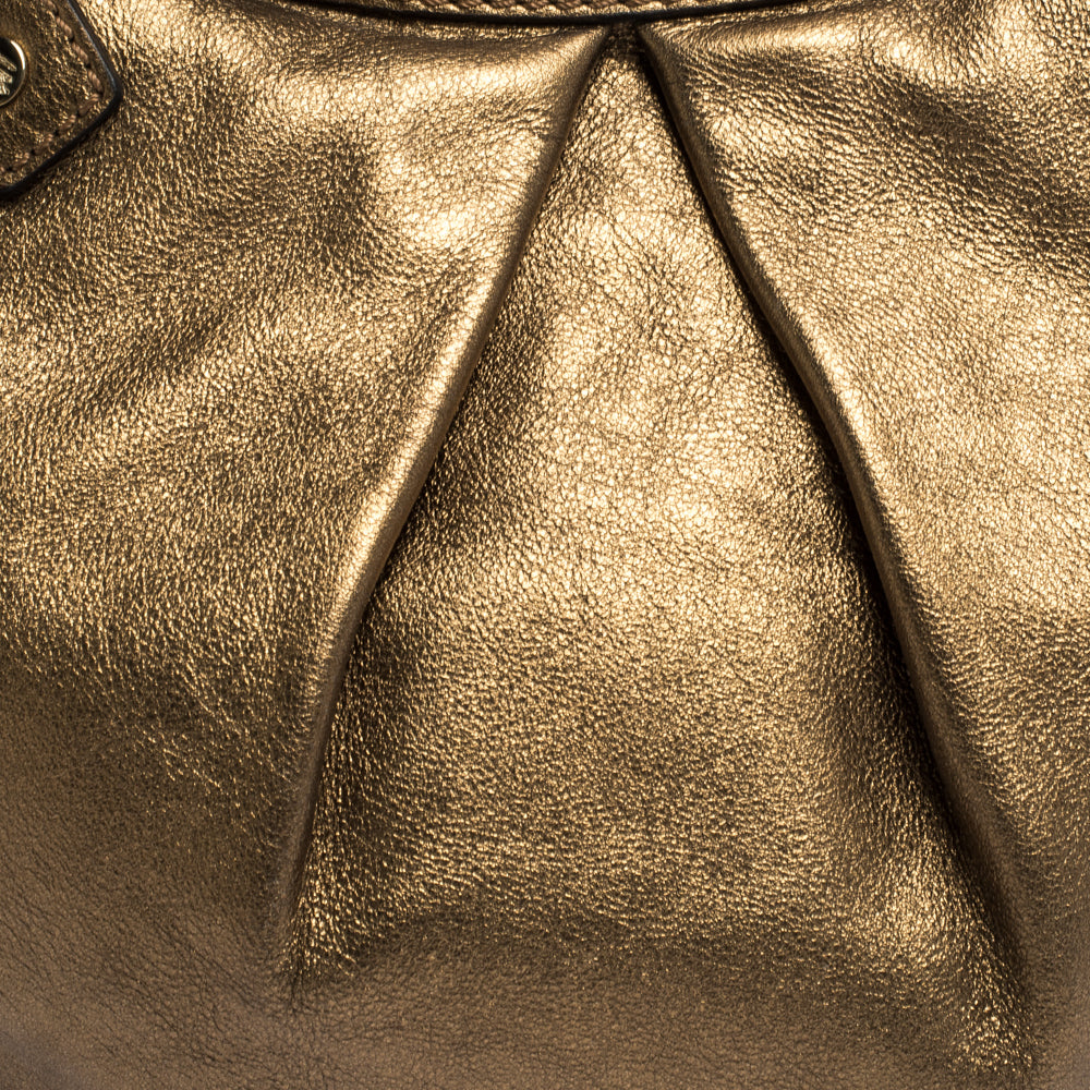 Top Quality Burberry Gold Leather Hartley Hobo