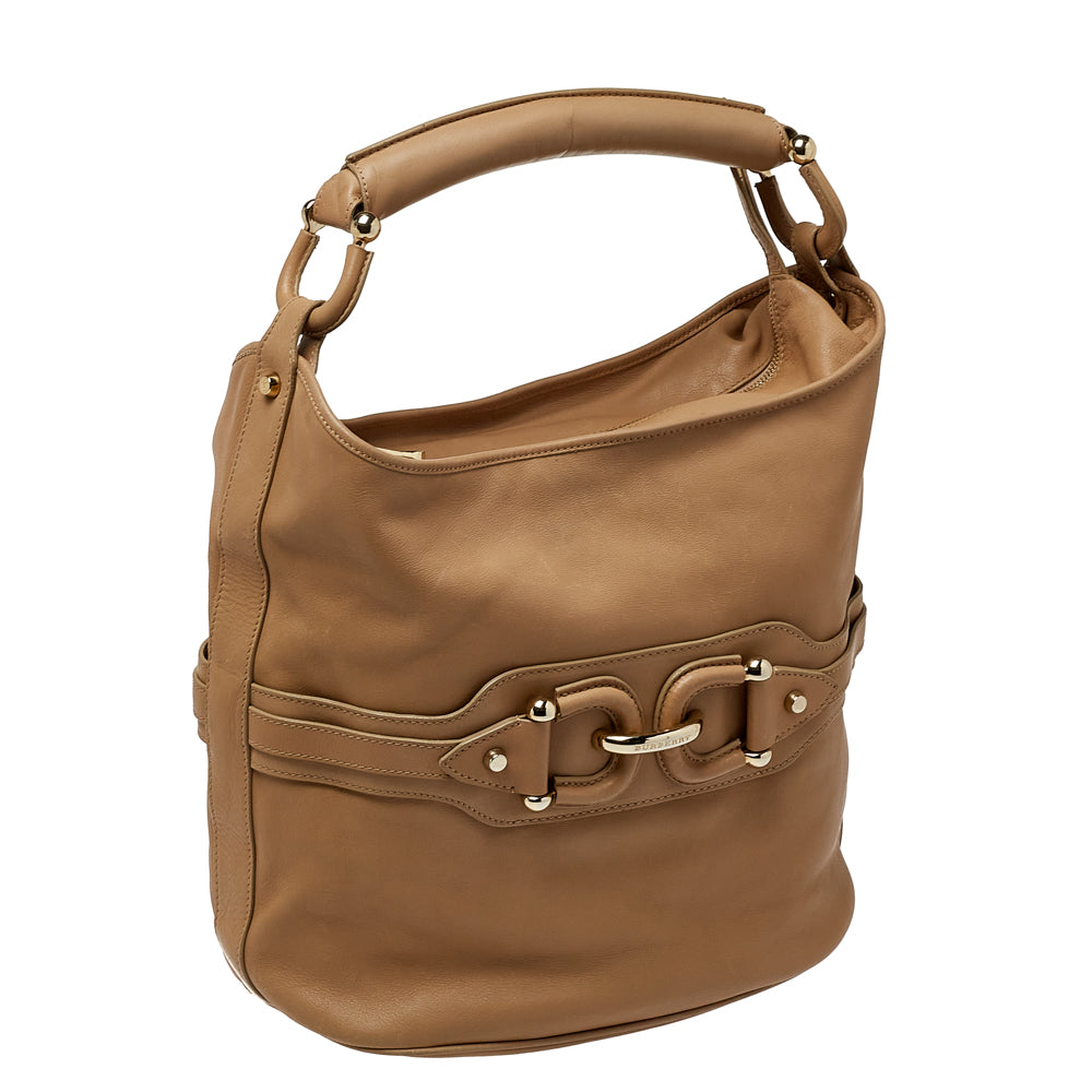 Top Quality Burberry Beige Leather Horsebit Hobo