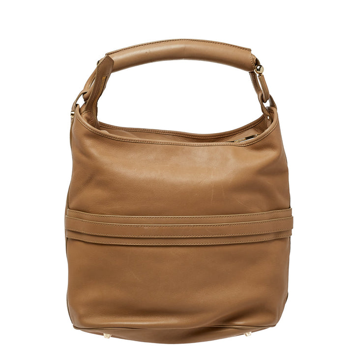 Top Quality Burberry Beige Leather Horsebit Hobo