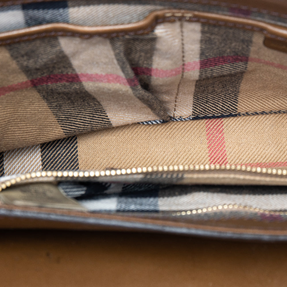 Top Quality Burberry Brown Leather Abbott Shoulder Bag
