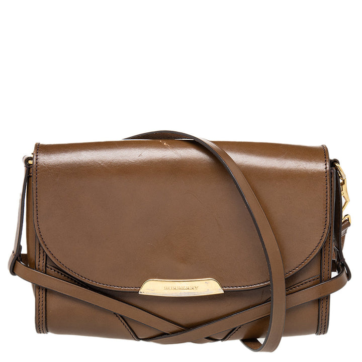 Top Quality Burberry Brown Leather Abbott Shoulder Bag