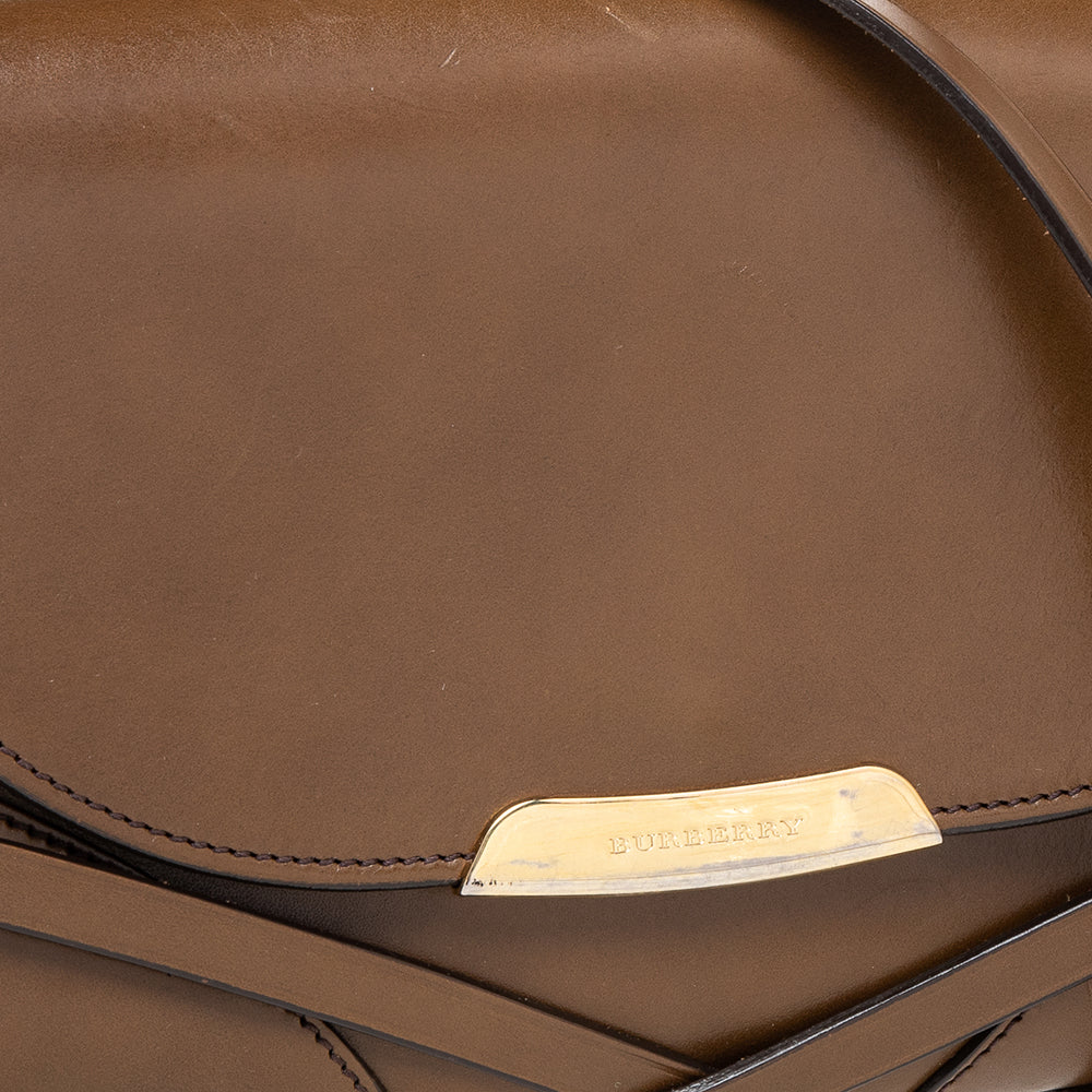Burberry Brown Leather Abbott Shoulder Bag