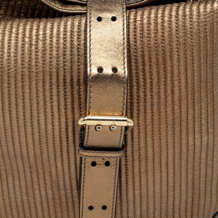 Burberry Gold Quilted Leather Hobo