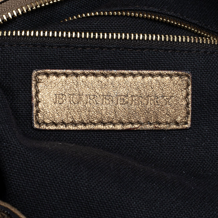 Burberry Gold Quilted Leather Hobo