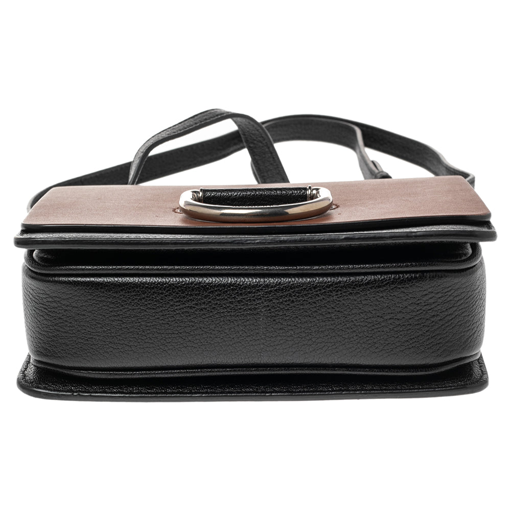 Burberry Brown/Black Leather Small D-Ring Shoulder Bag