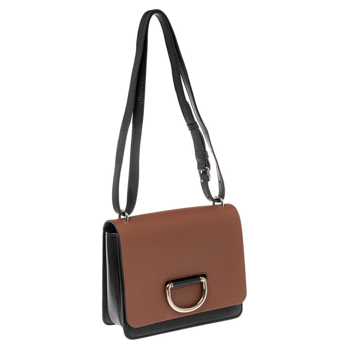 Burberry Brown/Black Leather Small D-Ring Shoulder Bag
