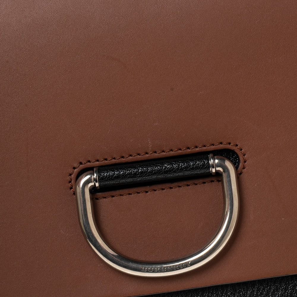 Burberry Brown/Black Leather Small D-Ring Shoulder Bag