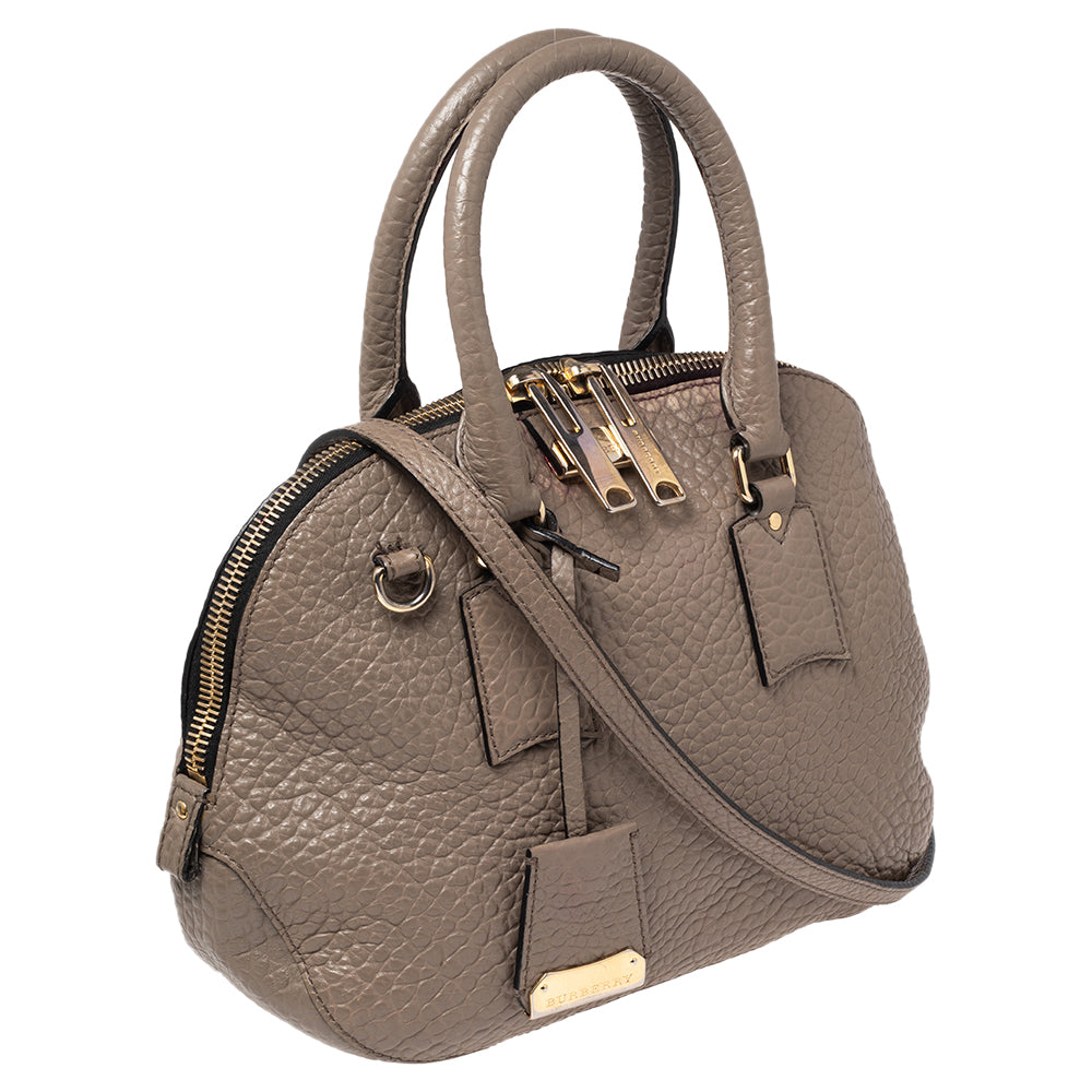 Burberry Grey Grain Leather Orchard Satchel