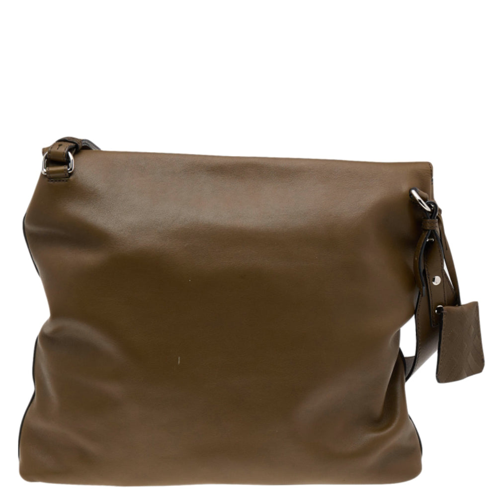 Top Quality Burberry Olive Green Leather Studded Lock Messenger Bag