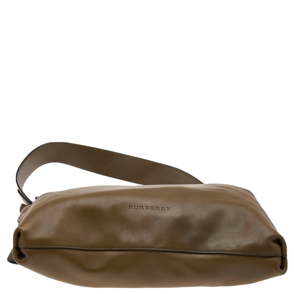 Top Quality Burberry Olive Green Leather Studded Lock Messenger Bag