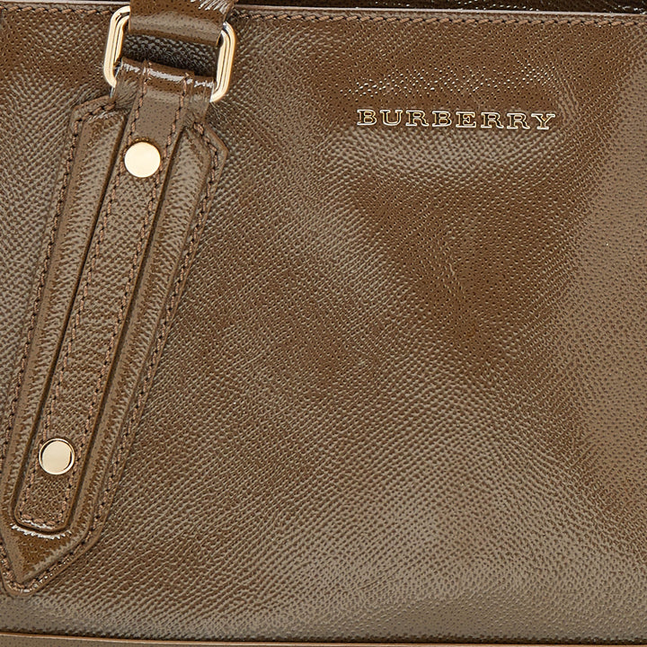 Burberry Brown Patent Leather Somerford Convertible Tote