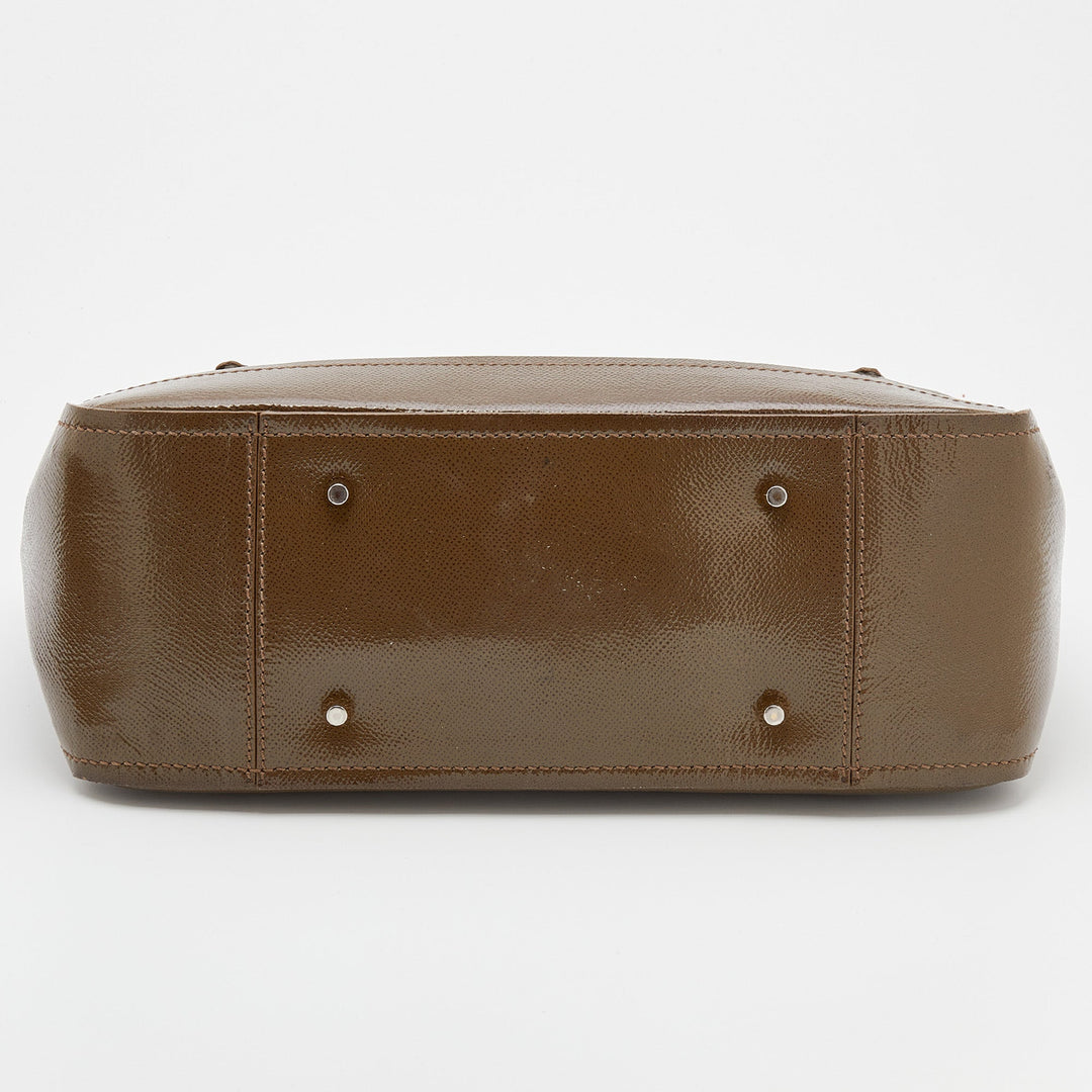 Burberry Brown Patent Leather Somerford Convertible Tote