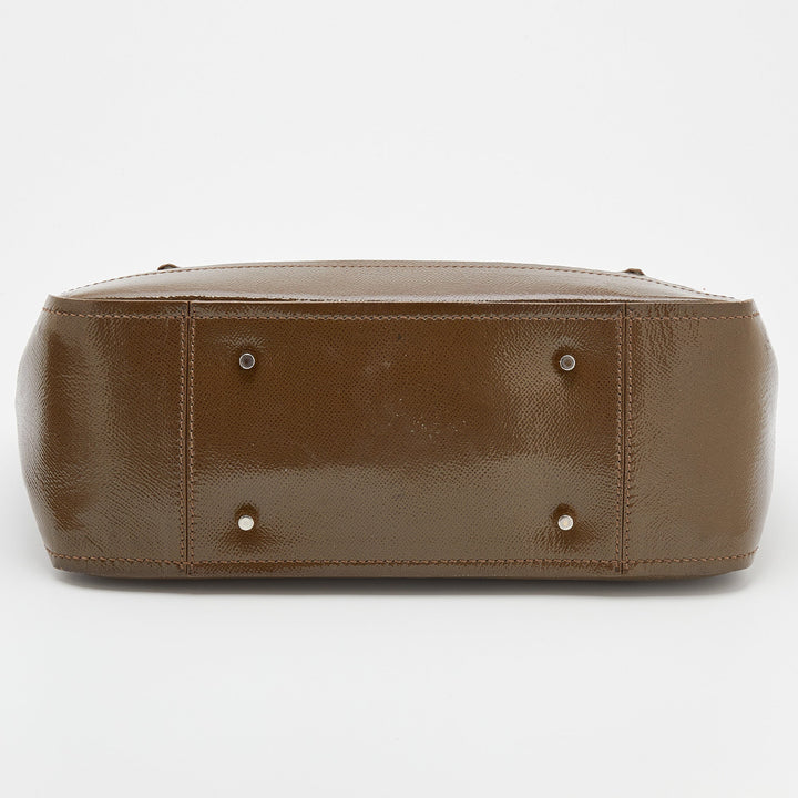 Burberry Brown Patent Leather Somerford Convertible Tote