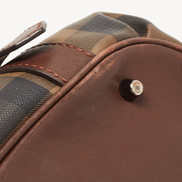BURBERRY Dark Brown Smoke Check PVC Small Northfield Tote