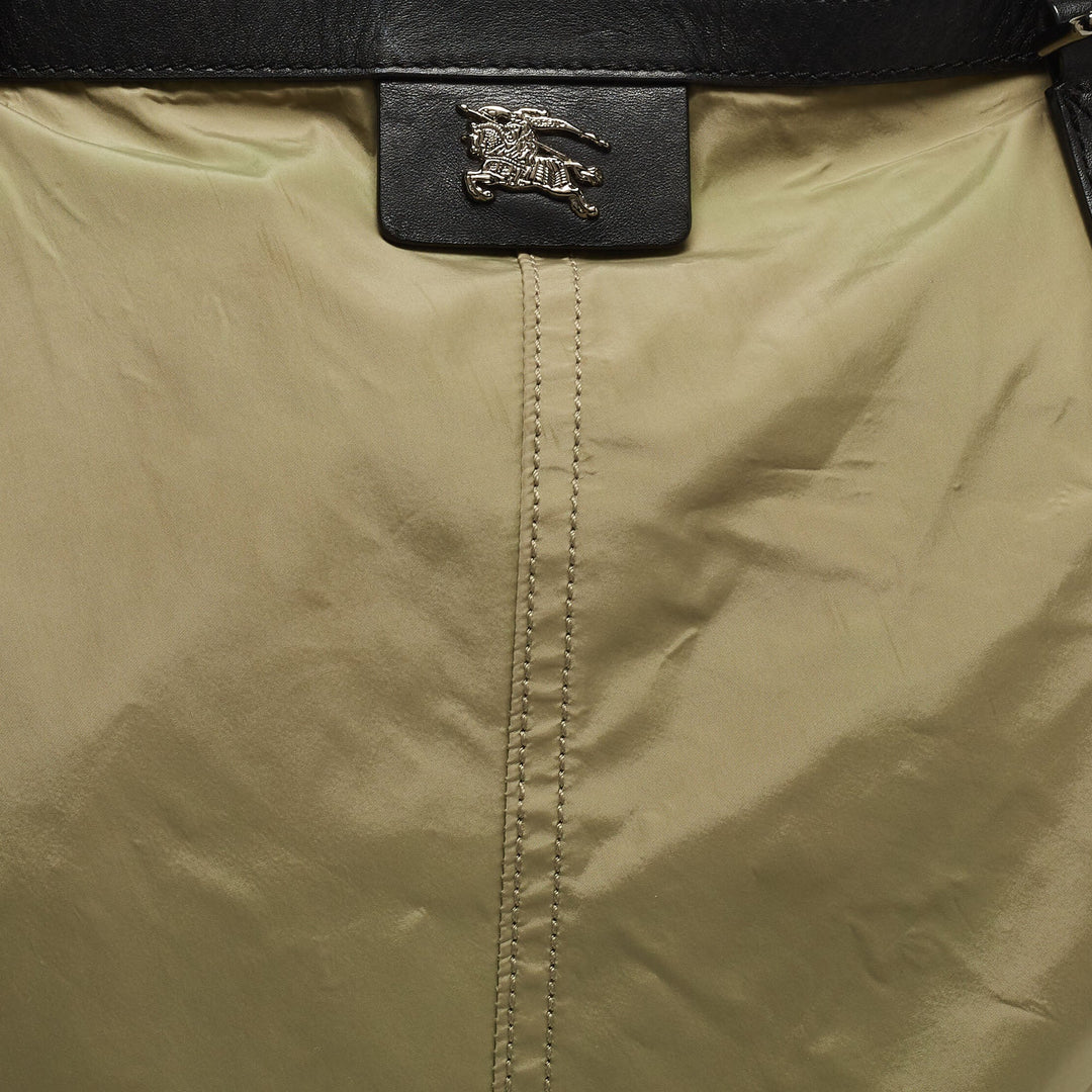 Burberry Military Green Nylon and Leather Buckleigh Tote