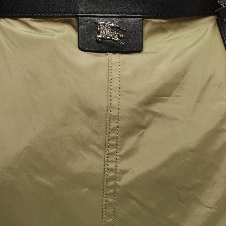 Burberry Military Green Nylon and Leather Buckleigh Tote