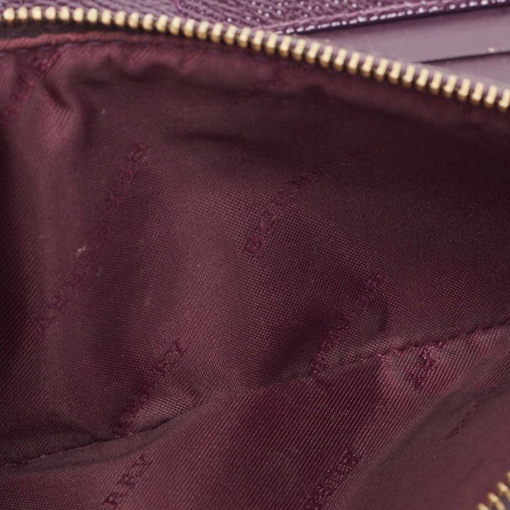 BURBERRY Purple Patent Leather Zip Bifold Wallet