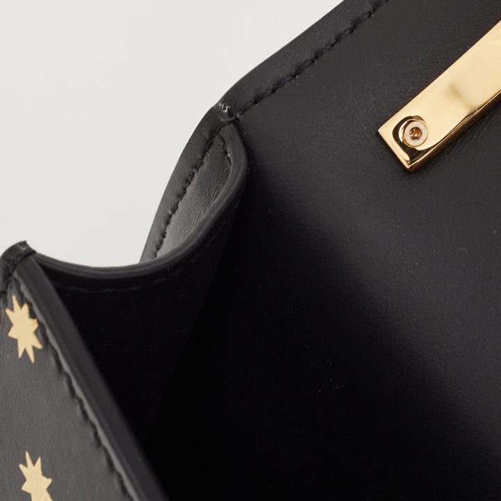 BURBERRY Black Leather TB Elongated Chain Bag