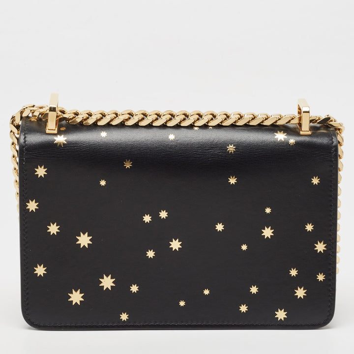 BURBERRY Black Leather TB Elongated Chain Bag