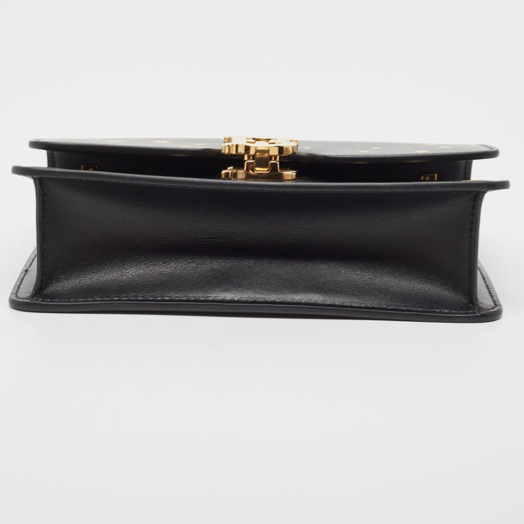 BURBERRY Black Leather TB Elongated Chain Bag