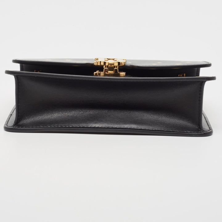 BURBERRY Black Leather TB Elongated Chain Bag