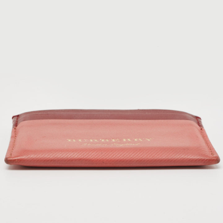 BURBERRY Burgundy/Light Red Leather Card Holder