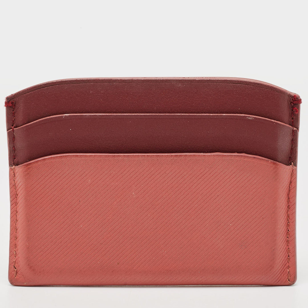 BURBERRY Burgundy/Light Red Leather Card Holder