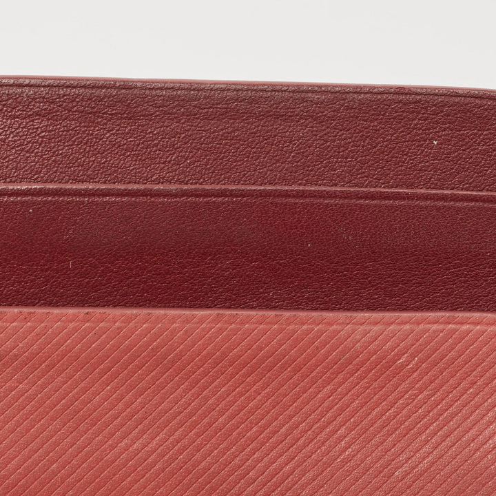 BURBERRY Burgundy/Light Red Leather Card Holder
