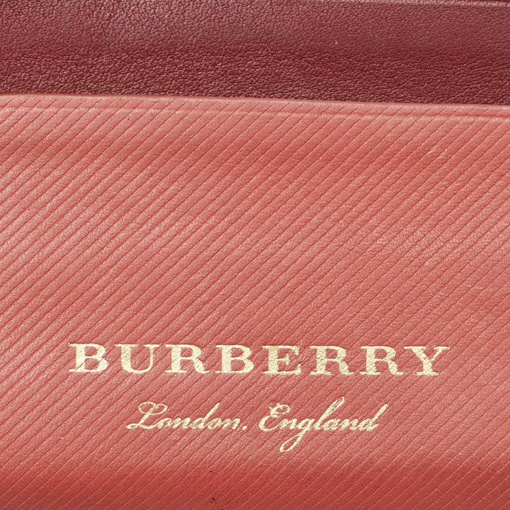 BURBERRY Burgundy/Light Red Leather Card Holder