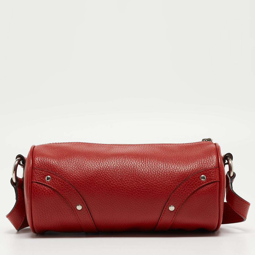 Burberry Red Leather Barrel Bag