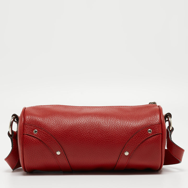 Burberry Red Leather Barrel Bag